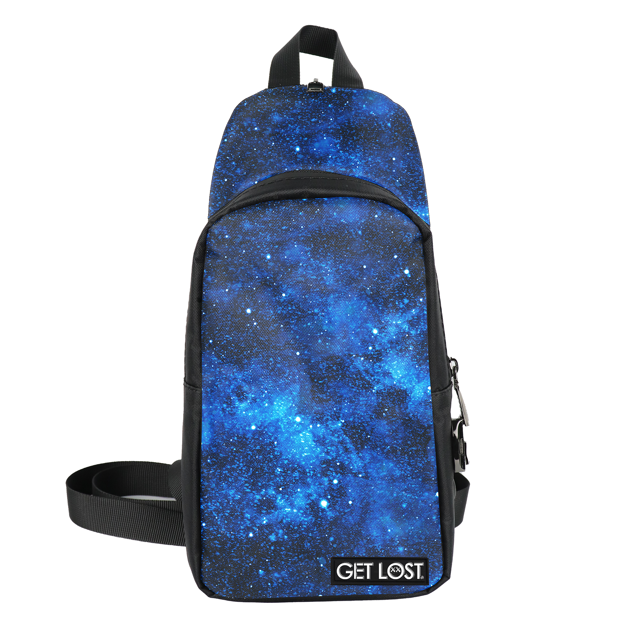 CB-SL-011 Get Lost Saffiano Leather Smell-Proof Premium Convertible Bag (Blue Galaxy)