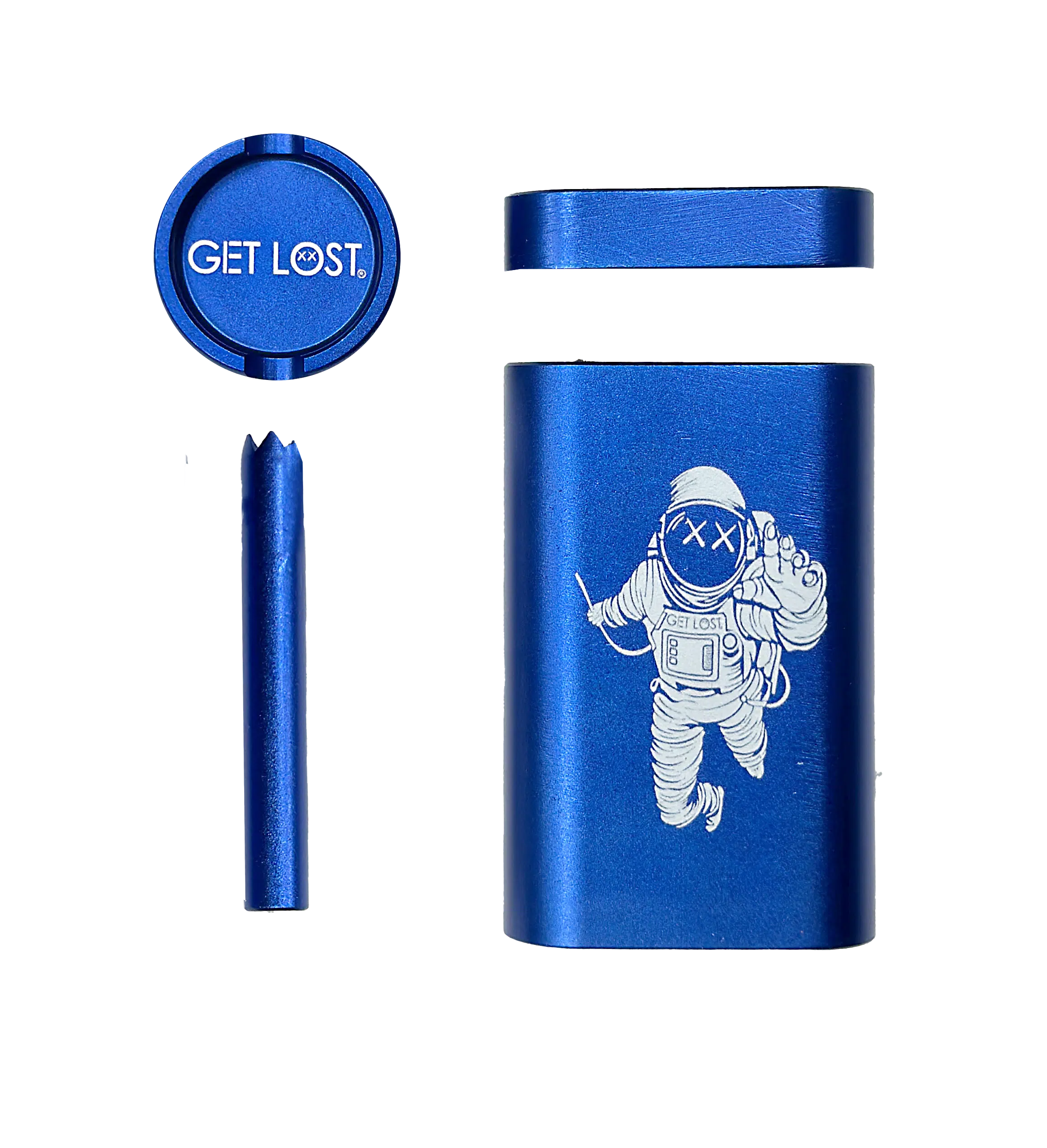 MDG-BLU-001 - Get Lost Aluminum Dugout Grinder (Blue)