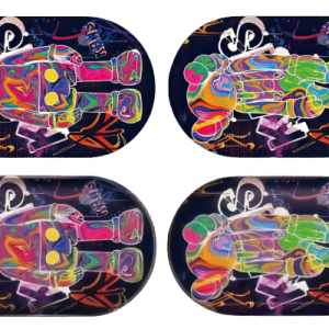 MTL014-3D Mini Tray With Lid - Neon Teddy