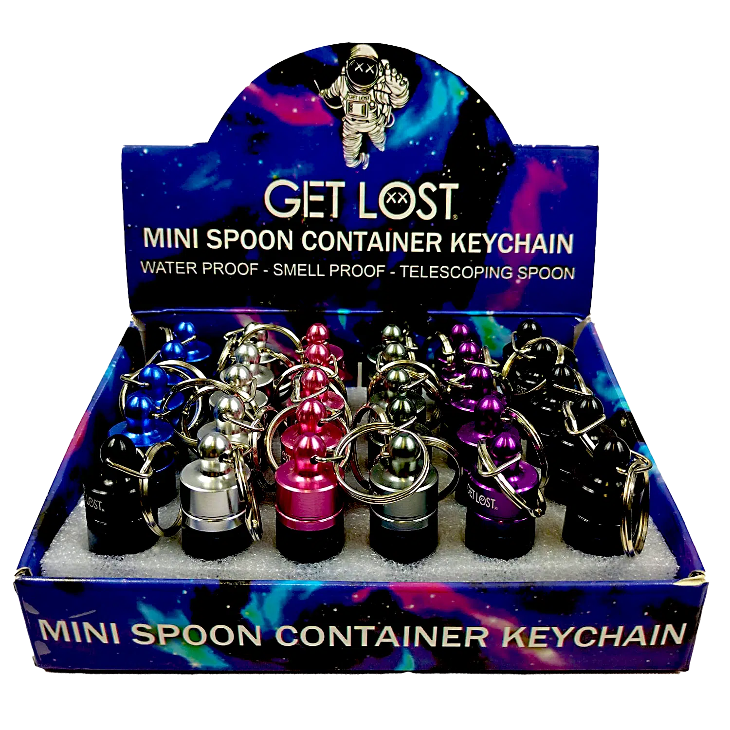 MSK-30PK-001 - Get Lost Mini Spoon Glass Container (30 Count) Display