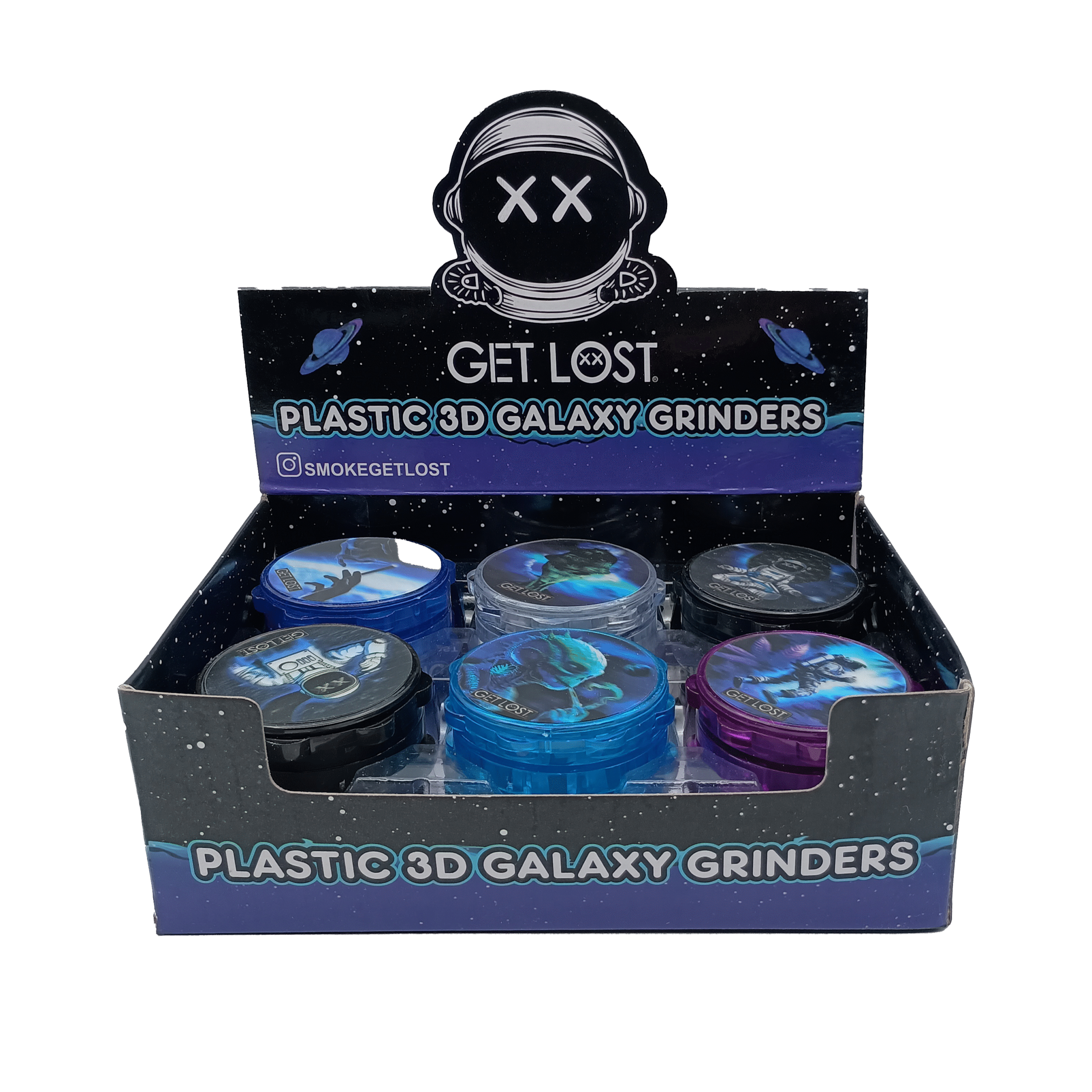 PG3DG-6PK-001 Plastic 3D Galaxy Grinder (67mm) (12 Count) Set1