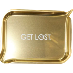 PSST-005 Get Lost Premium Stainless Steel Rolling Tray with Funnel (Gold)