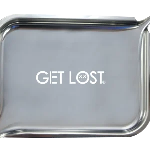 PSST-003 Get Lost Premium Stainless Steel Rolling Tray with Funnel (Silver)