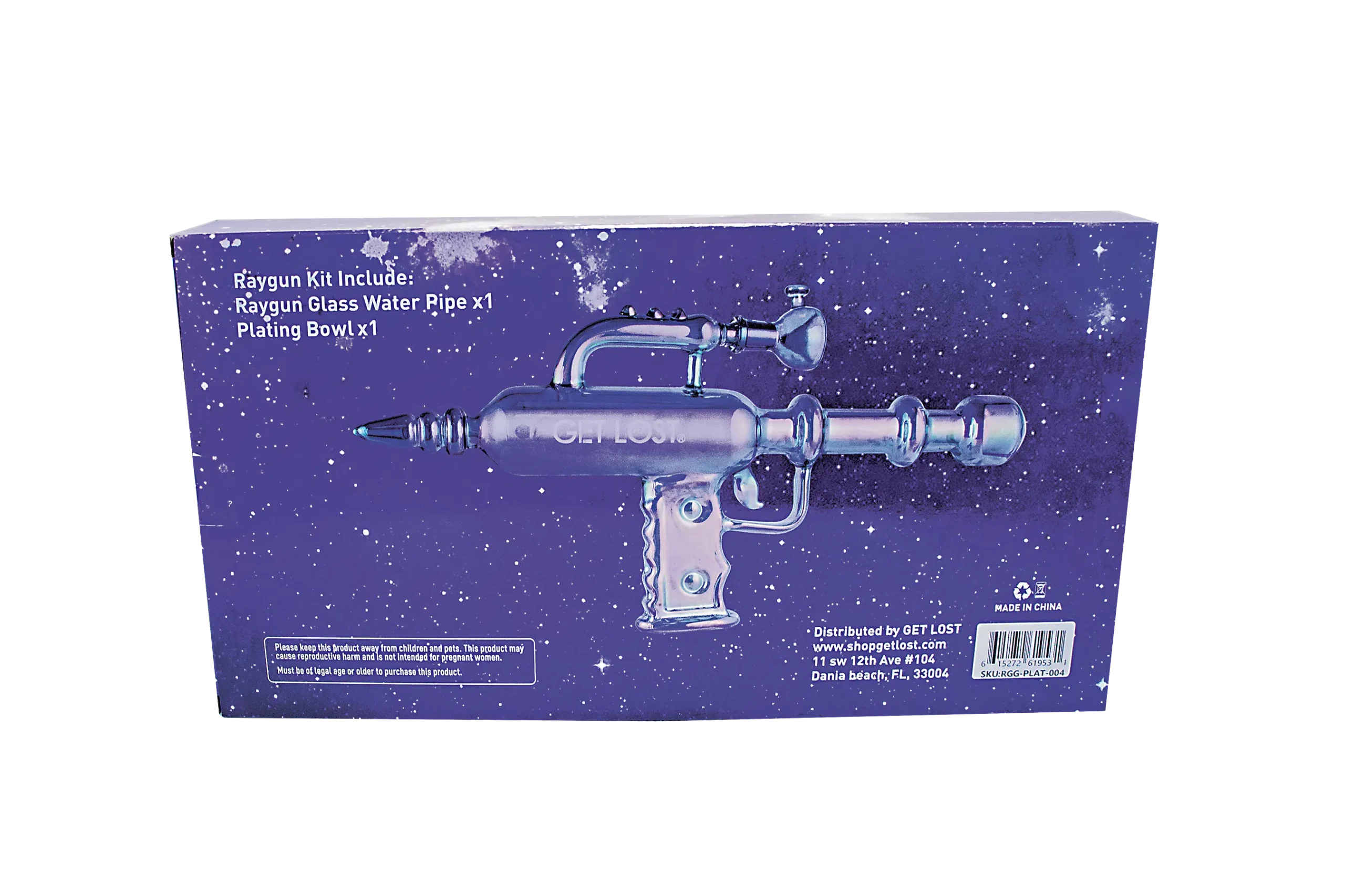 RGG-PLAT-004 - Get Lost RayGun Glass Water Pipe (Platinum) - Image 7