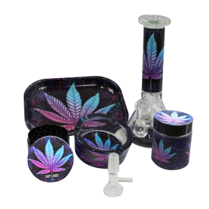 WP-GS-005 - Water Pipe Gift Set (8 in 1) (Cannabis Leaves)