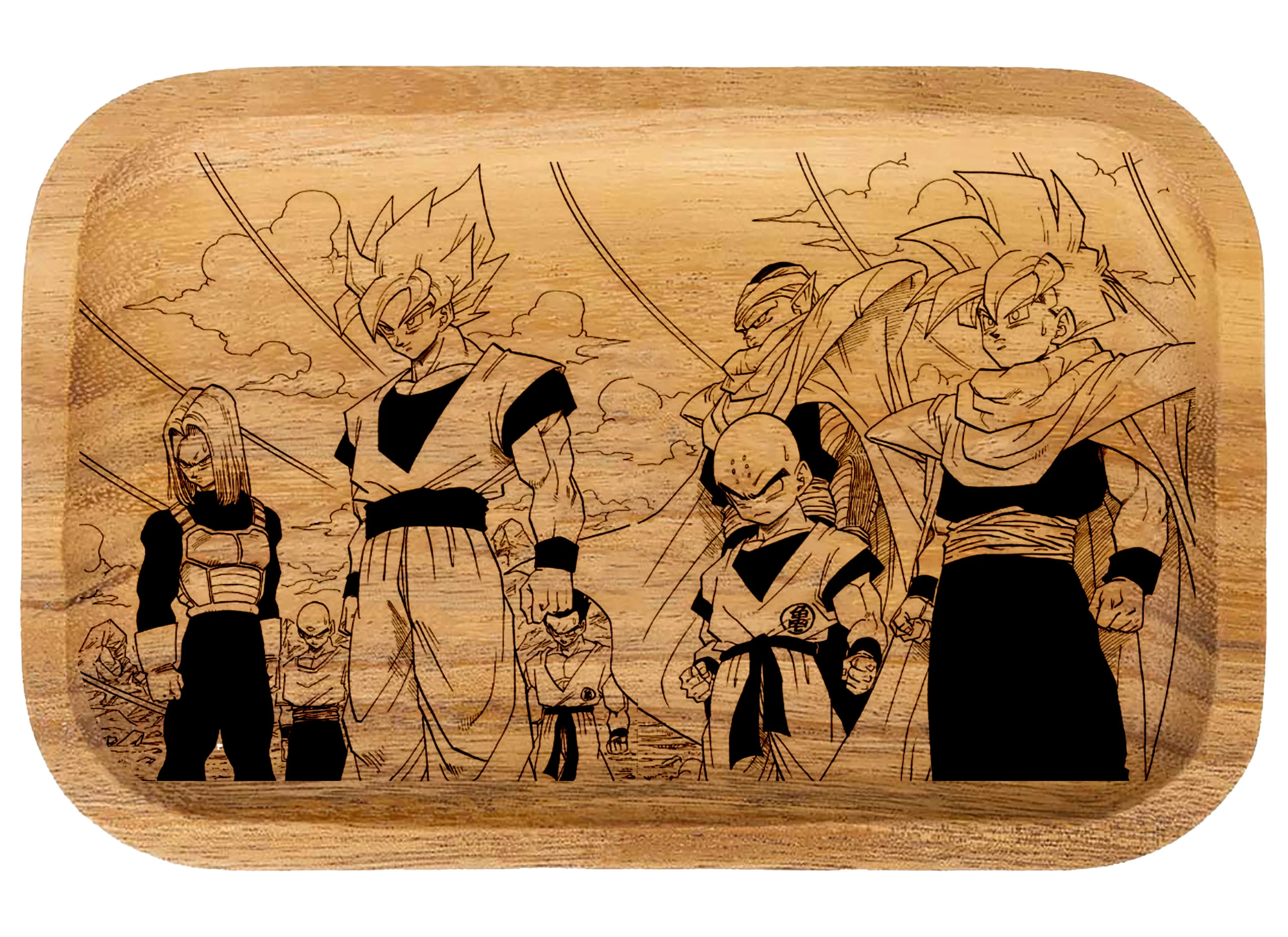 WT007_Wooden Tray - Dragon Ball Z Gang 11"x7"x1"