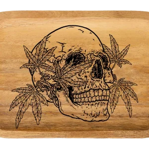 WT017_Wooden Tray - Skull 11"x7"x1"