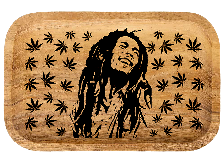 WT020_Wooden Tray - Bob Marley 11"x7"x1"